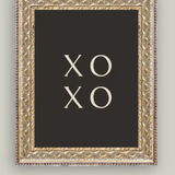 Xoxo Black Back Framed Antique Art 8x10"