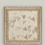 Heart Pattern Framed Antique Art 9x9"