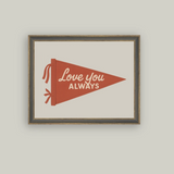 Love You Always Framed Antique Art 9x7"