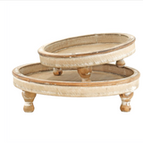 Distressed Wood Trays With Feet