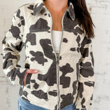 Twill Cow Print Jacket