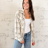 Oversized Plaid Linen Blend Shirt