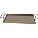 Antique Brass Metal Tray with Handles