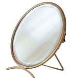Antique Brass Standing Vanity Mirror