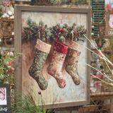 Vintage Stockings Barnwood Framed Wall Art