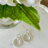 The Beaded Double Ring Drop Earring