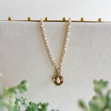 Beaded Pearl Drop Pendant Necklace