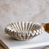 Beige Marble Ruffle Bowl