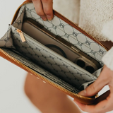 Black & White Checkerboard Woven Zip Wallet