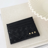 Woven Small Card Holder Wallet