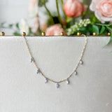 Blue Drop Dainty Necklace