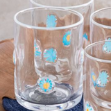 3.25" Blue Daisy Glass