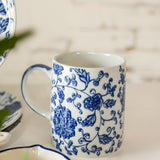 Blue & White Floral Ceramic Mug