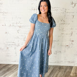 Bluebell Meadow Smocked Midi Dress