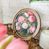 8" Blush Garden Roses Framed Round Wall Art
