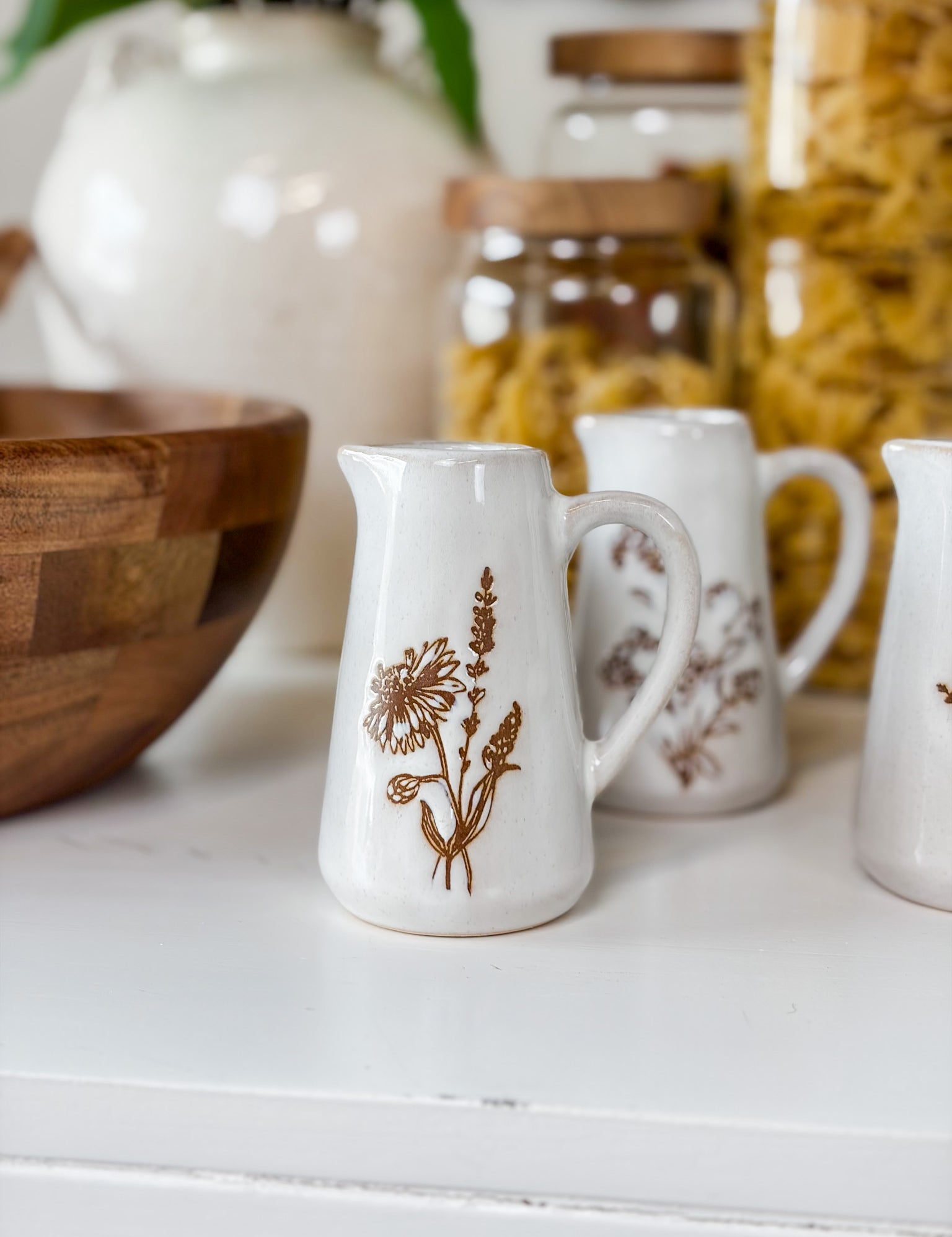 Botanical Wildflower Mini Ceramic Pitcher