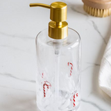 7.5" Candy Cane Glass Soap Pump