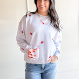 Cherry Embroidered Crewneck Sweatshirt