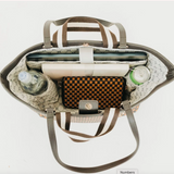 Chocolate Woven Tote with Organizer Interior