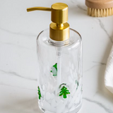 7.5" Christmas Tree Glass Soap Pump