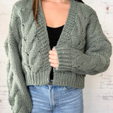 Sage Chunky Knit Cardigan