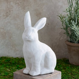 8" White Sitting Bunny