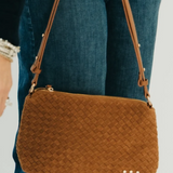 Camel Woven Crossbody Bag