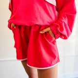 Color Block Pullover & Shorts Set