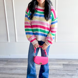 Rainbow Stripe Knit Sweater