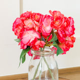 Coral Floral Glass Jar Arrangement -- 6.5"