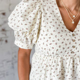 Countryside Bloom Button Detail Top