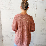 Crochet Knit Open Cardigan