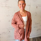 Crochet Knit Open Cardigan