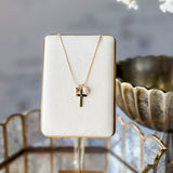 Cross & Pearl Charm Necklace