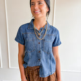 Denim Button-Up Shirt