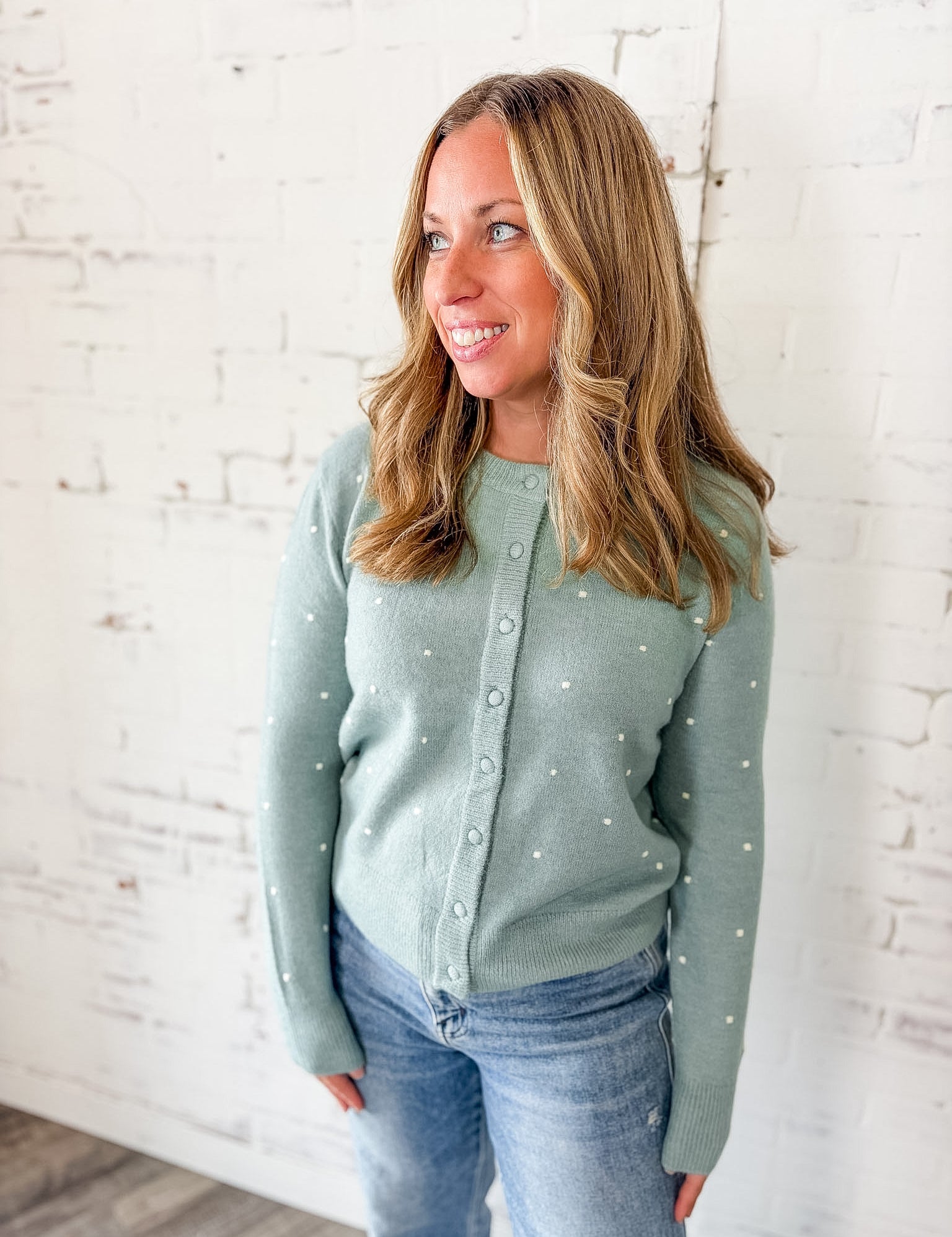 Dotted Knit Cardigan