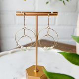 Double Hoop Beaded Drop Earrings