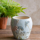 6.5" Embossed Wildflower Ceramic Planter