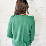 Emerald Meadow Ruffle Cardigan