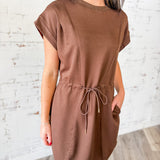 Espresso Hour Drawstring Dress