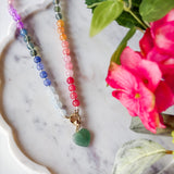 Everyday Beaded Heart Charm Necklace