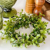 4.5" Faux Boxwood Candle Ring
