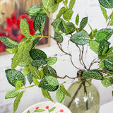 18" Faux Fittonia Leaf Bush