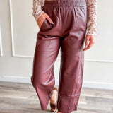 Faux Leather Wide Leg Pants