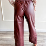 Faux Leather Wide Leg Pants