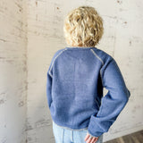 Navy Contrast Stitch Button Cardigan