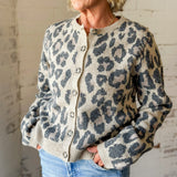 Taupe Leopard Print Button Cardigan