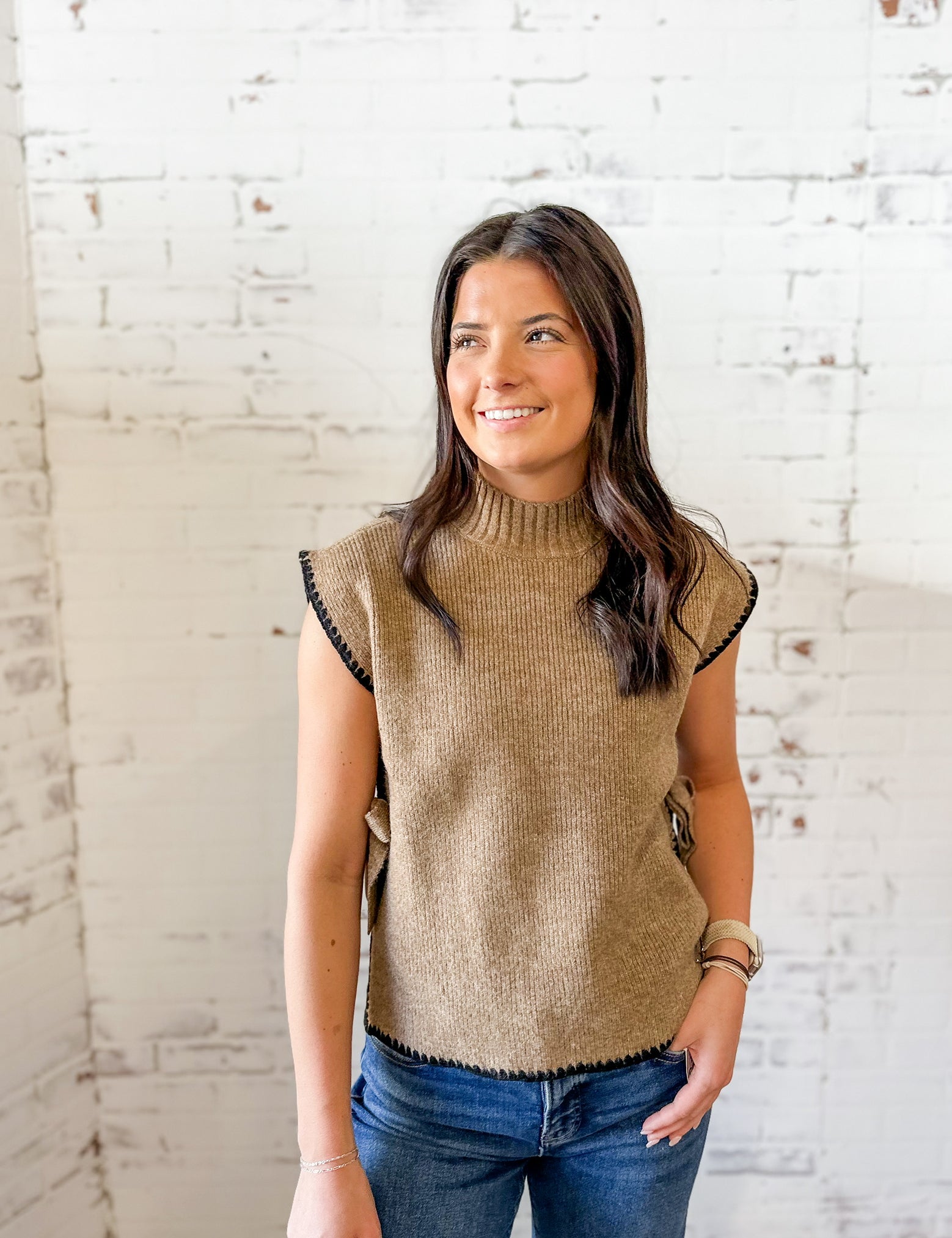 The Trimmed-Up Tie Sweater Vest