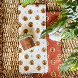 Artisanal Floral Cream Tea Towel