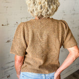 Puff Sleeve Button Front Sweater